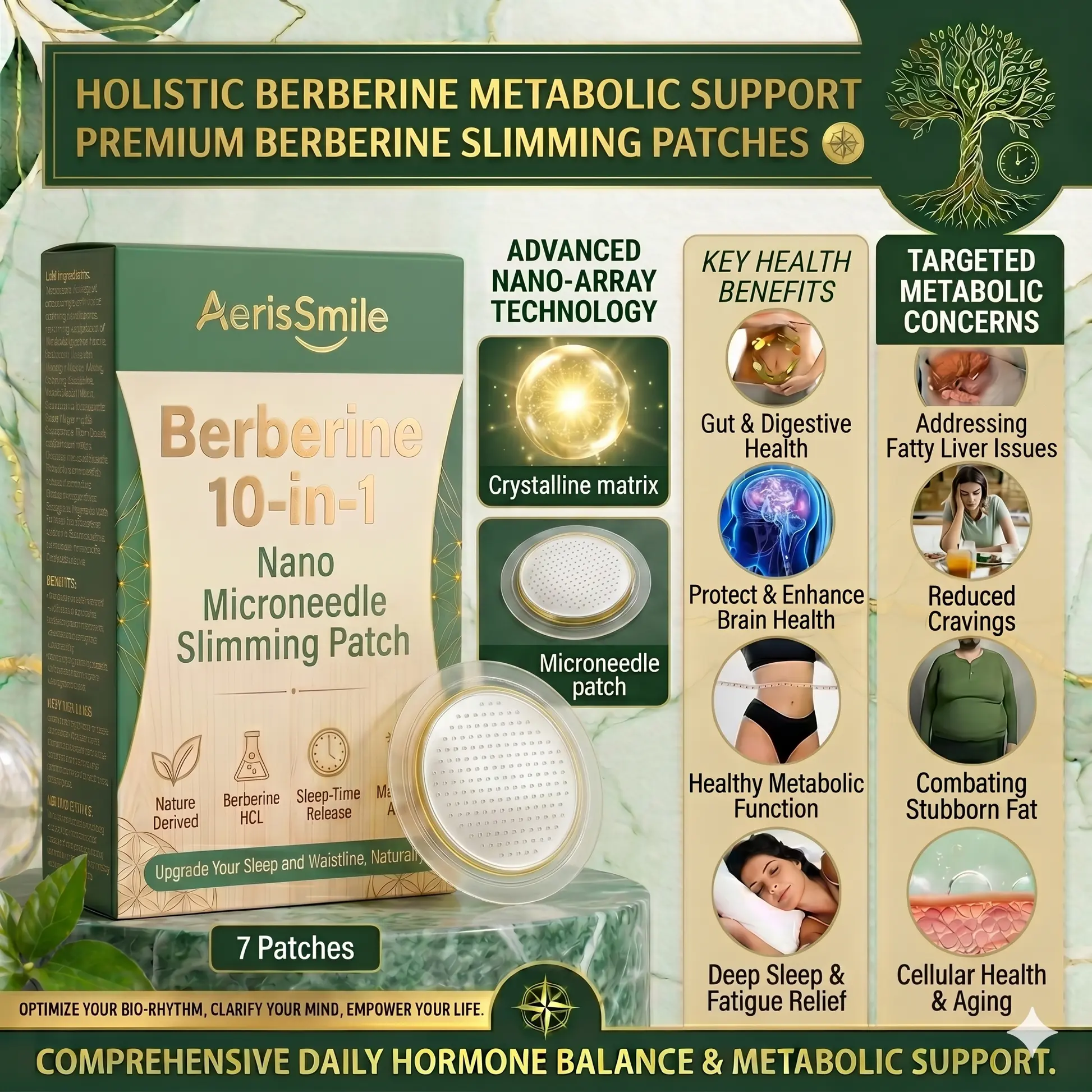 AerisSmile® Berberine 10-in-1 Nano Microneedle Slimming Patch